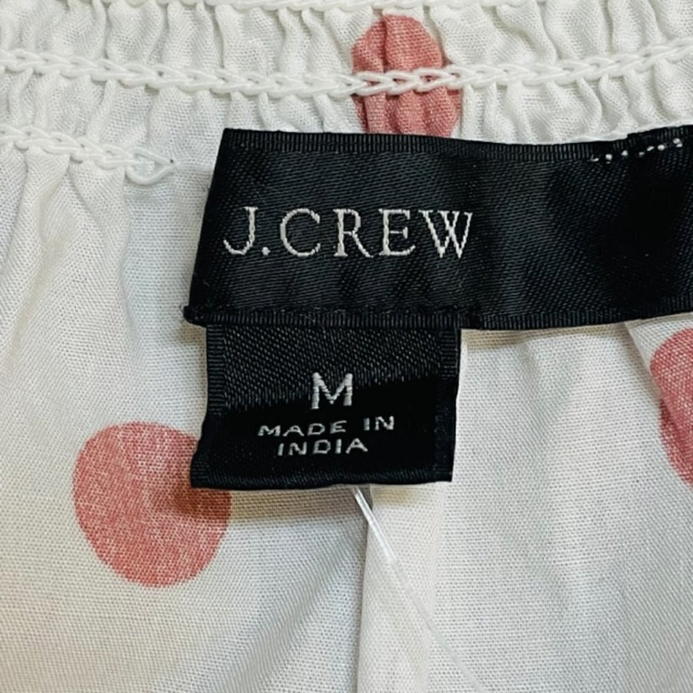 J. CREW Puff-Sleeve Smocked Polka Dot Top, Size Medium - NWT - Picture 5 of 9